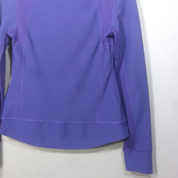 LUCYTECH | Purple Reflective Full Zip Long Sleeve Performance Top Thumbholes XS - Picture 5 of 10
